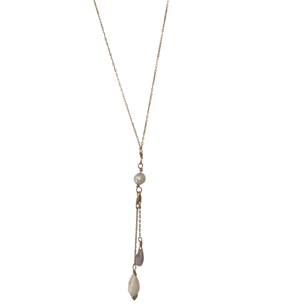 14 Gold Filled Drop Pearl Necklace