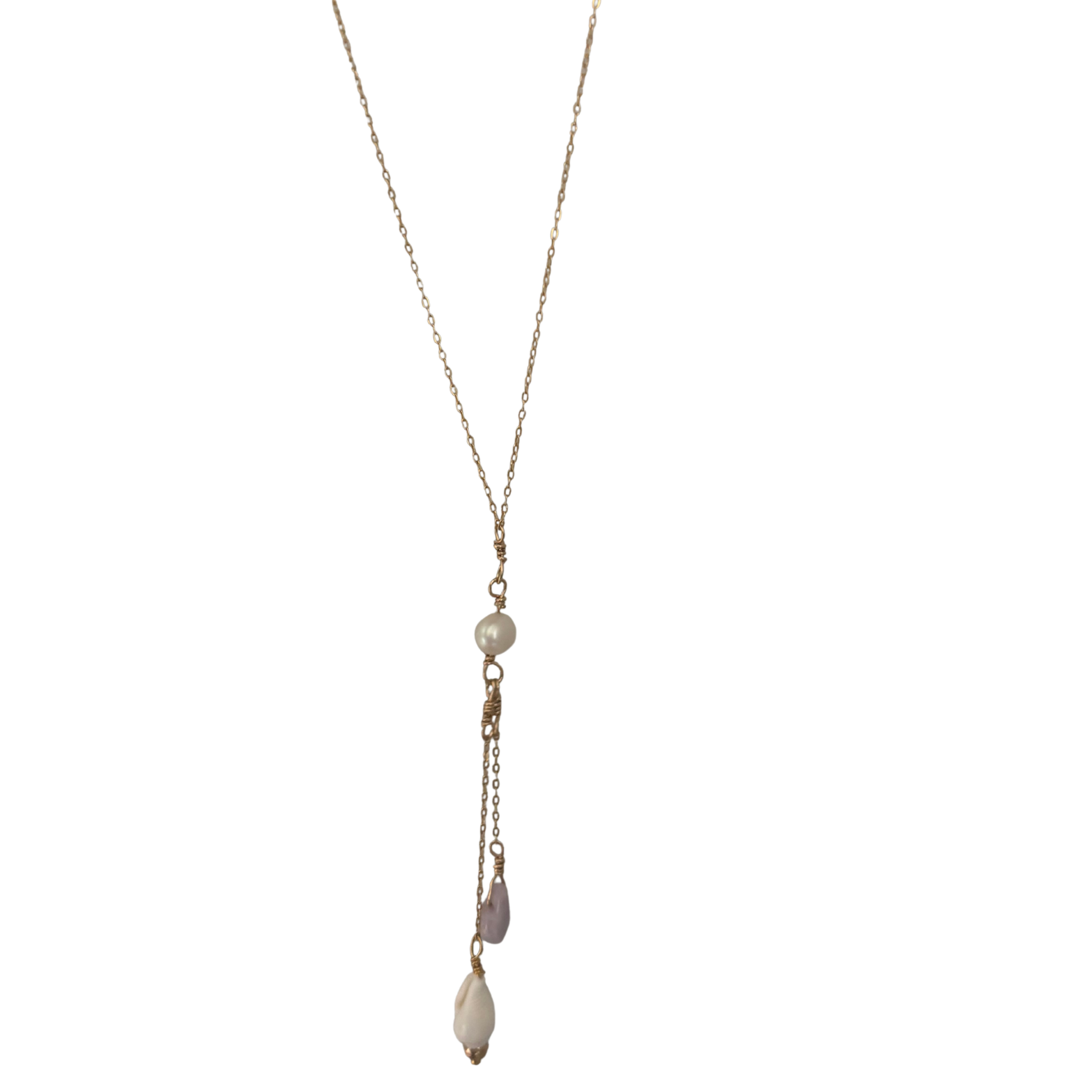 14 Gold Filled Drop Pearl Necklace