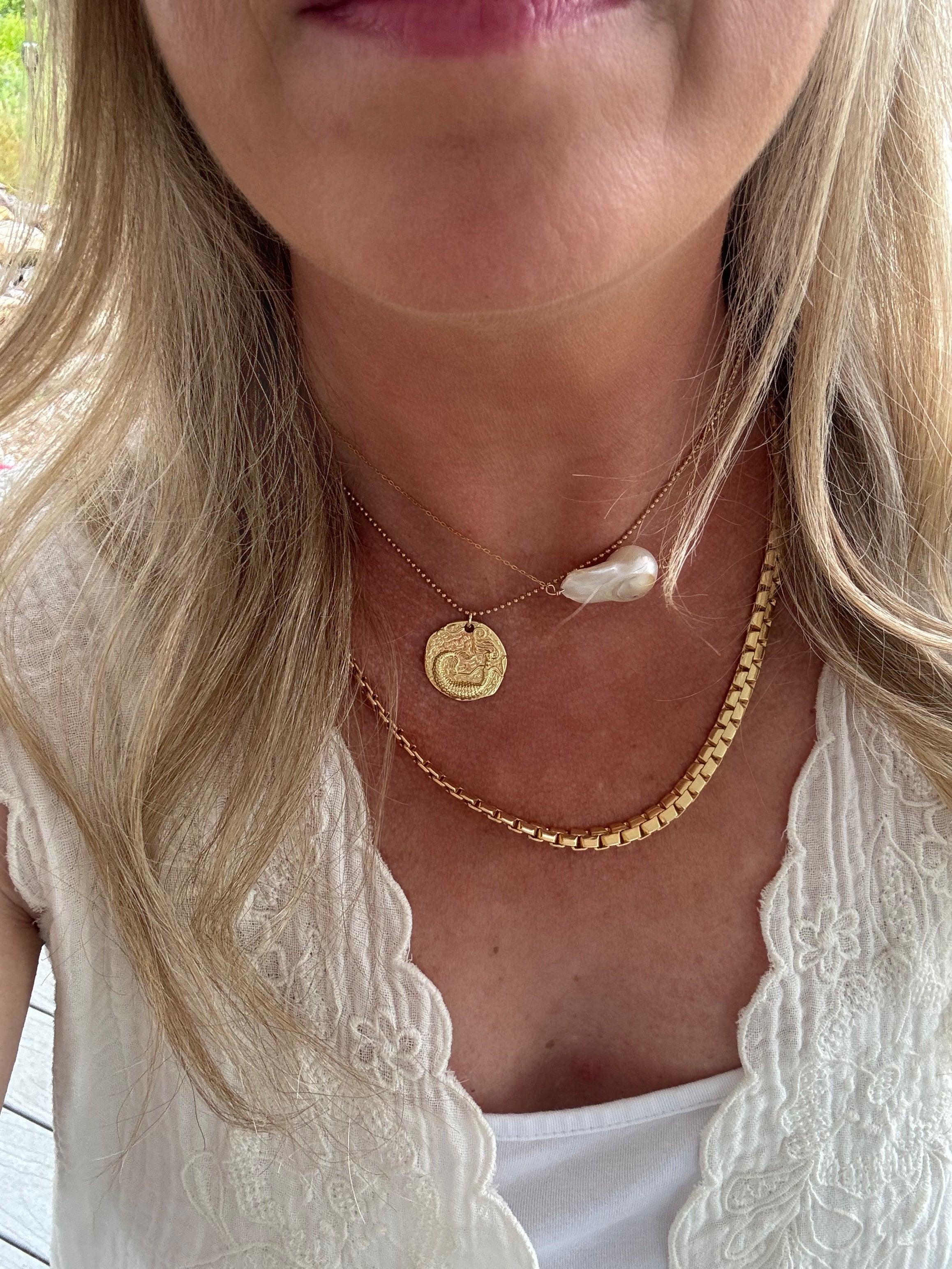 La Sirena Necklace , 14k Gold filled