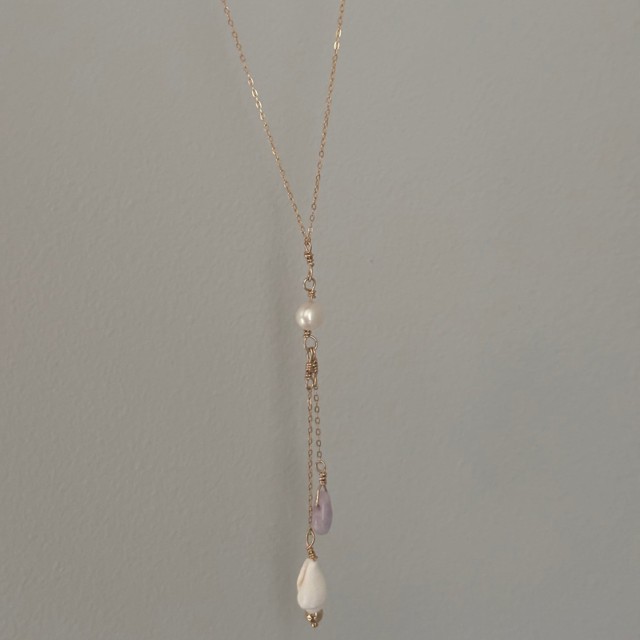 14 Gold Filled Drop Pearl Necklace