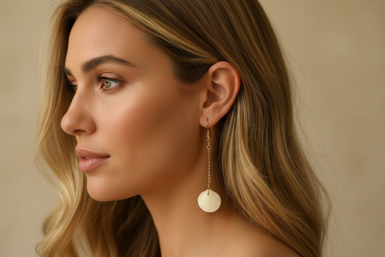 14k Gold Filled Earrings with shell