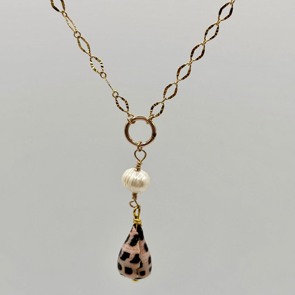Gold Filled Cone Shell Drop Necklace