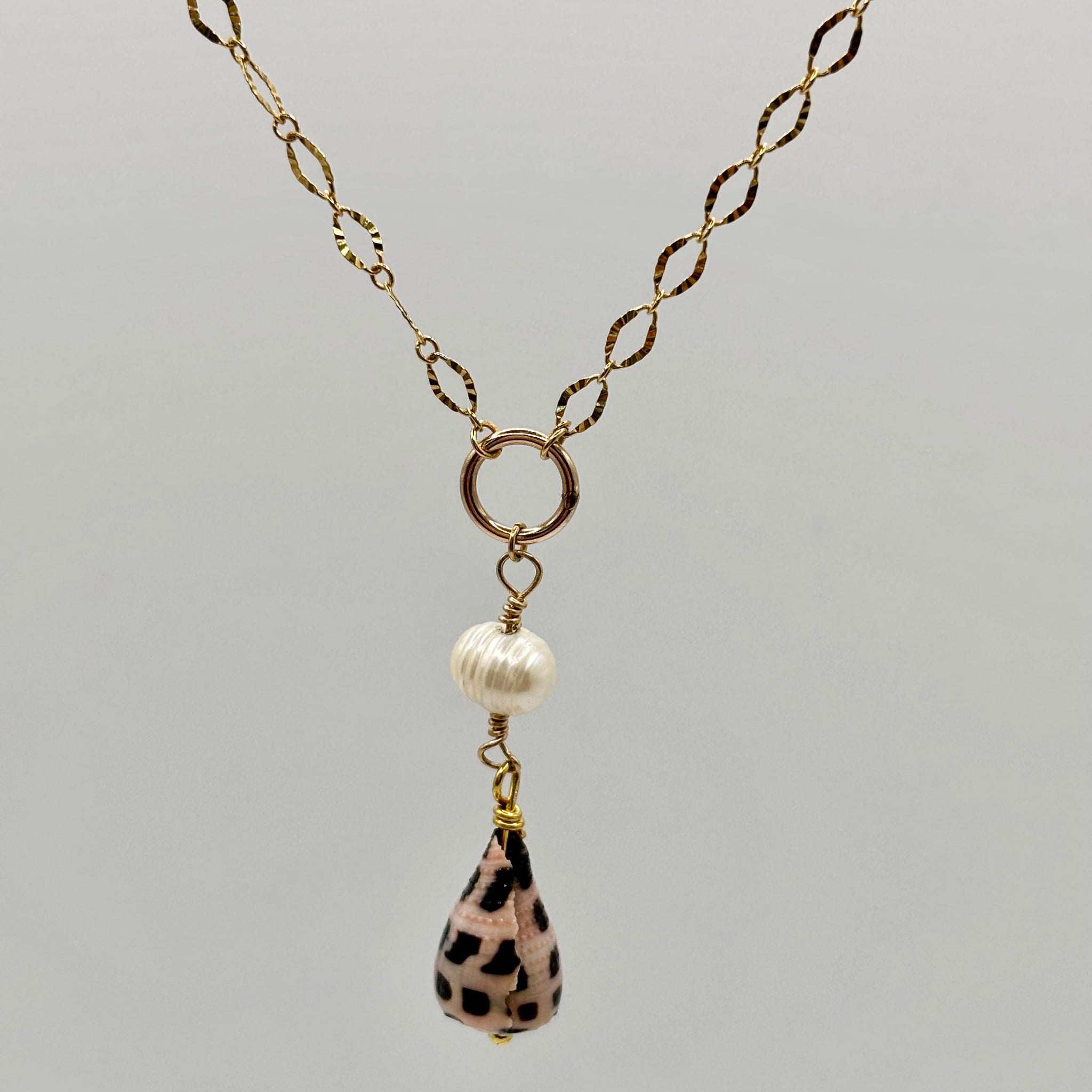 Gold Filled Cone Shell Drop Necklace