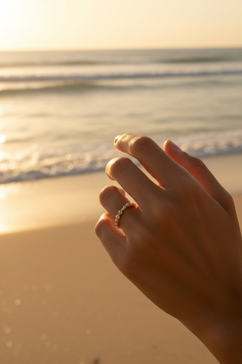 Pearl beaded ring