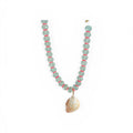 Faceted bead Necklace with shell pendant