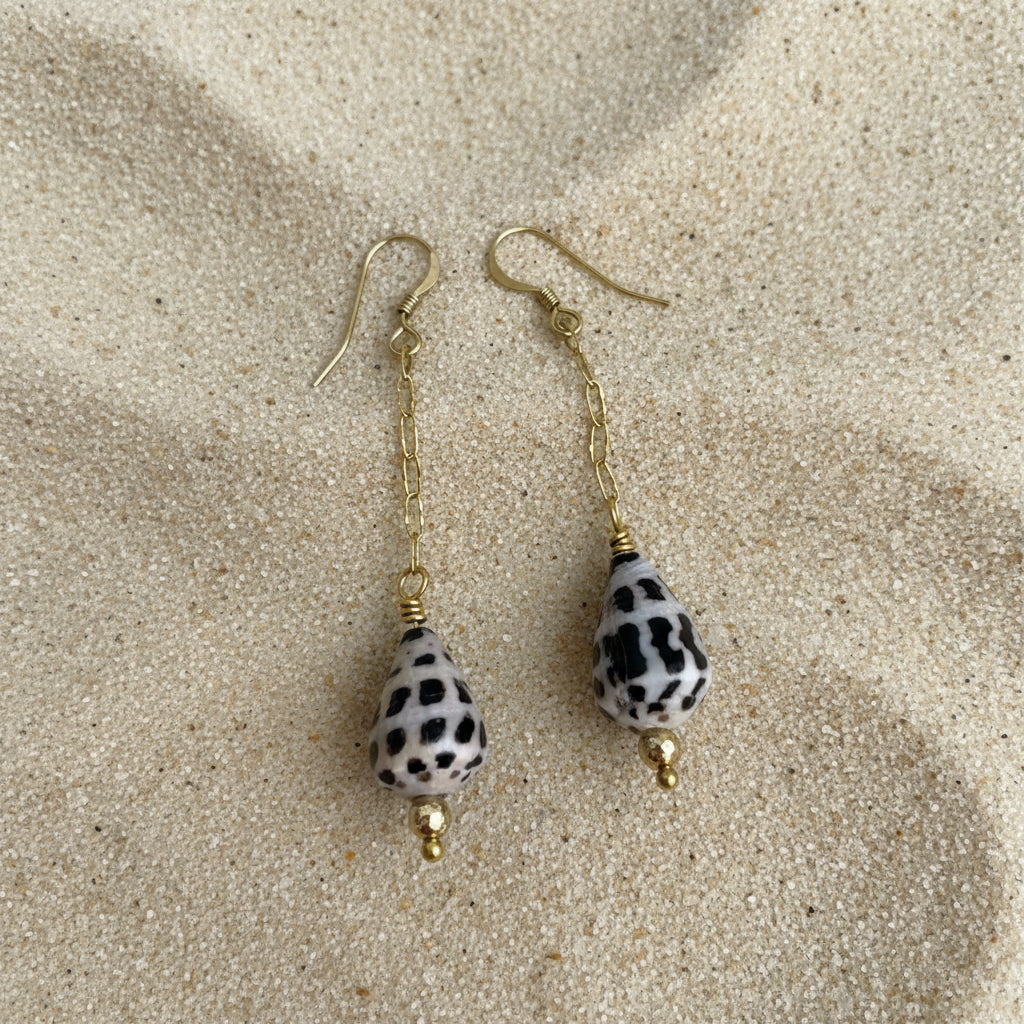 14K Gold Filled Earrings with Hebrew cone shell