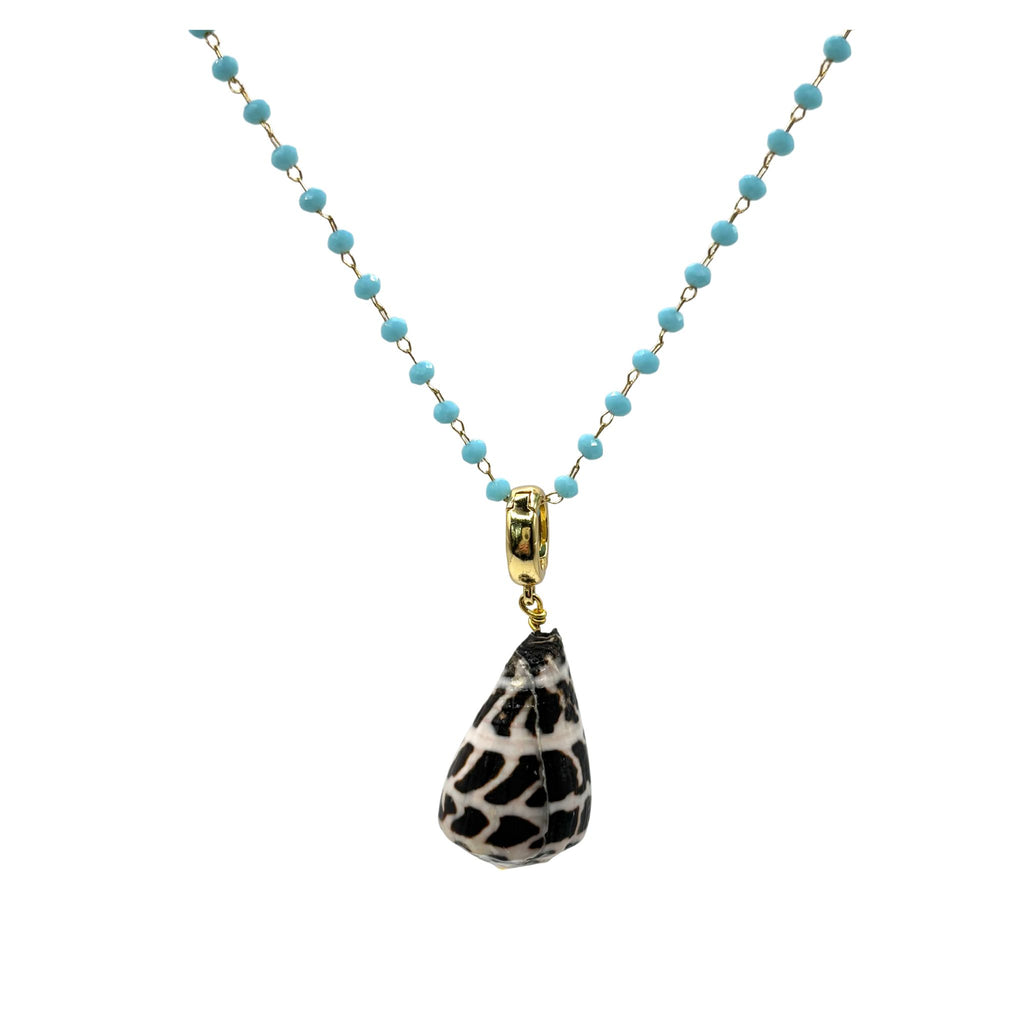 14K Gold filled turquoise shell pendant necklace