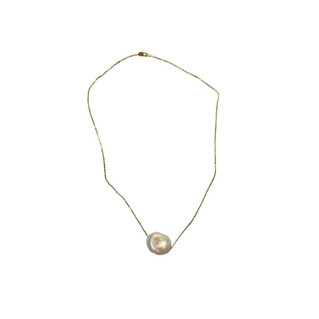 14K Gold Filled Necklace w/ Baroque Pearl