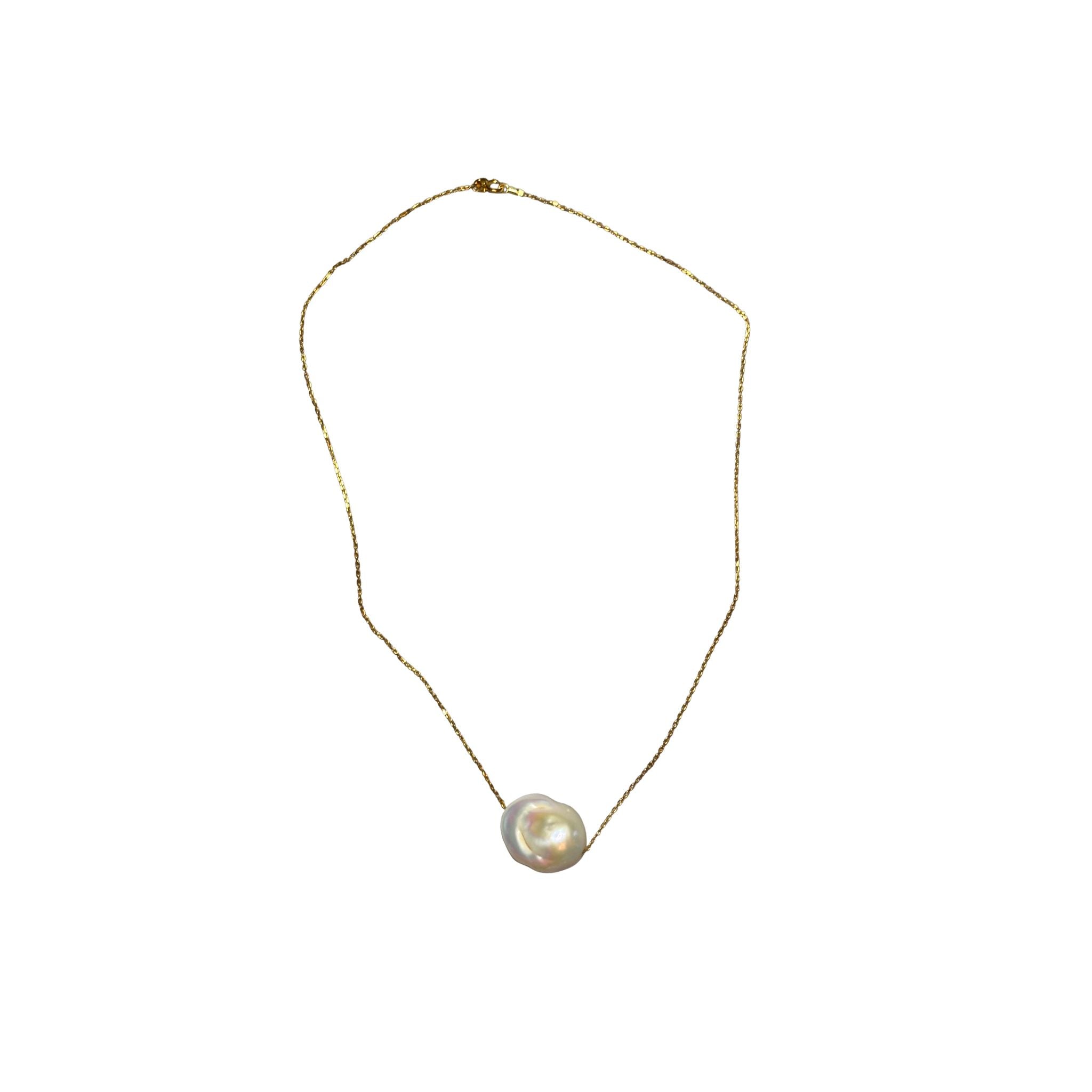 14K Gold Filled Necklace w/ Baroque Pearl