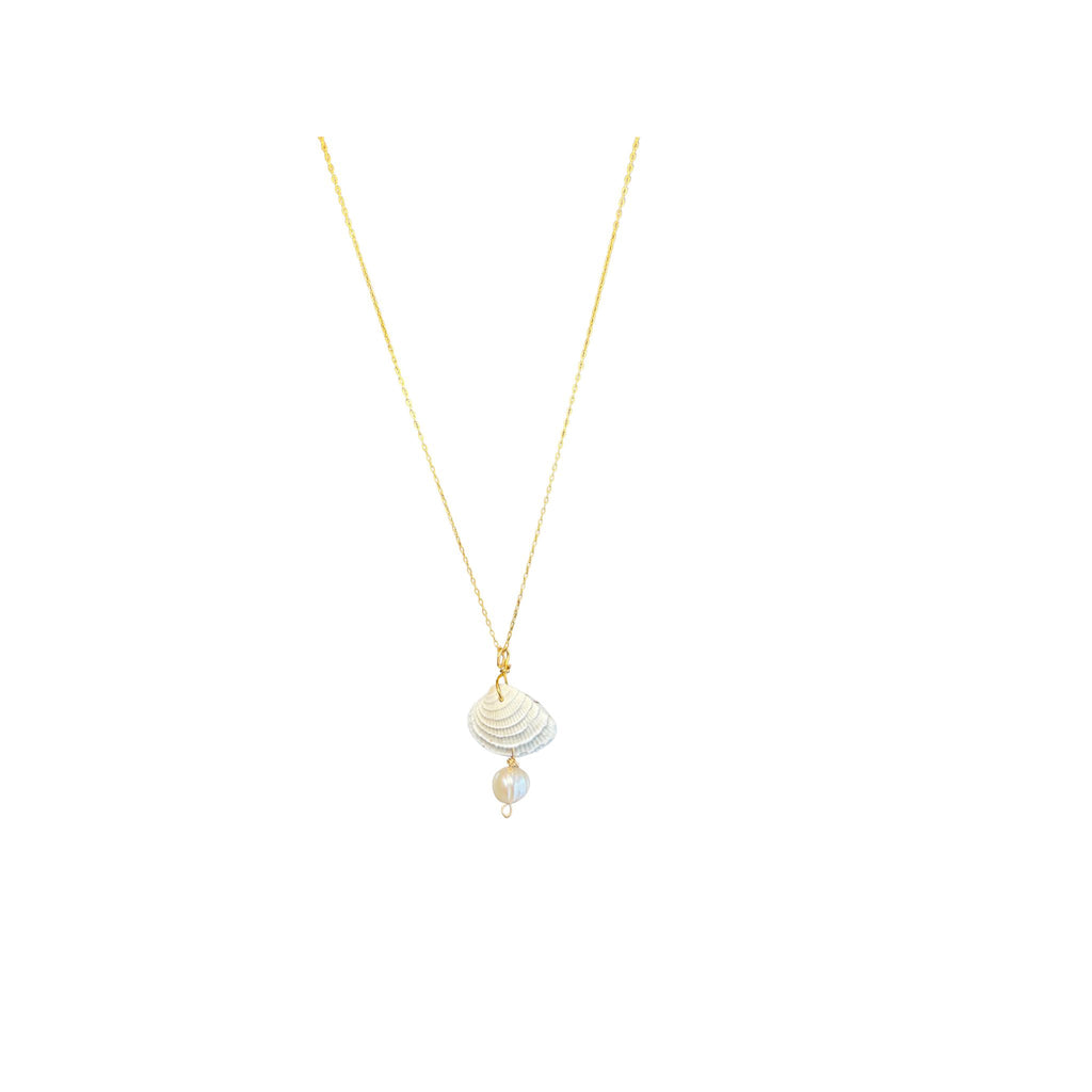 14K Gold Filled Necklace with shell and pearl