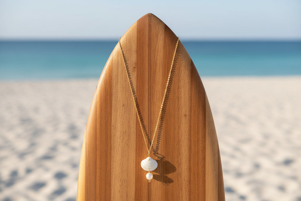 14K Gold Filled Necklace with shell and pearl
