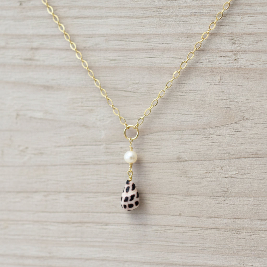 Gold Filled Cone Shell Drop Necklace