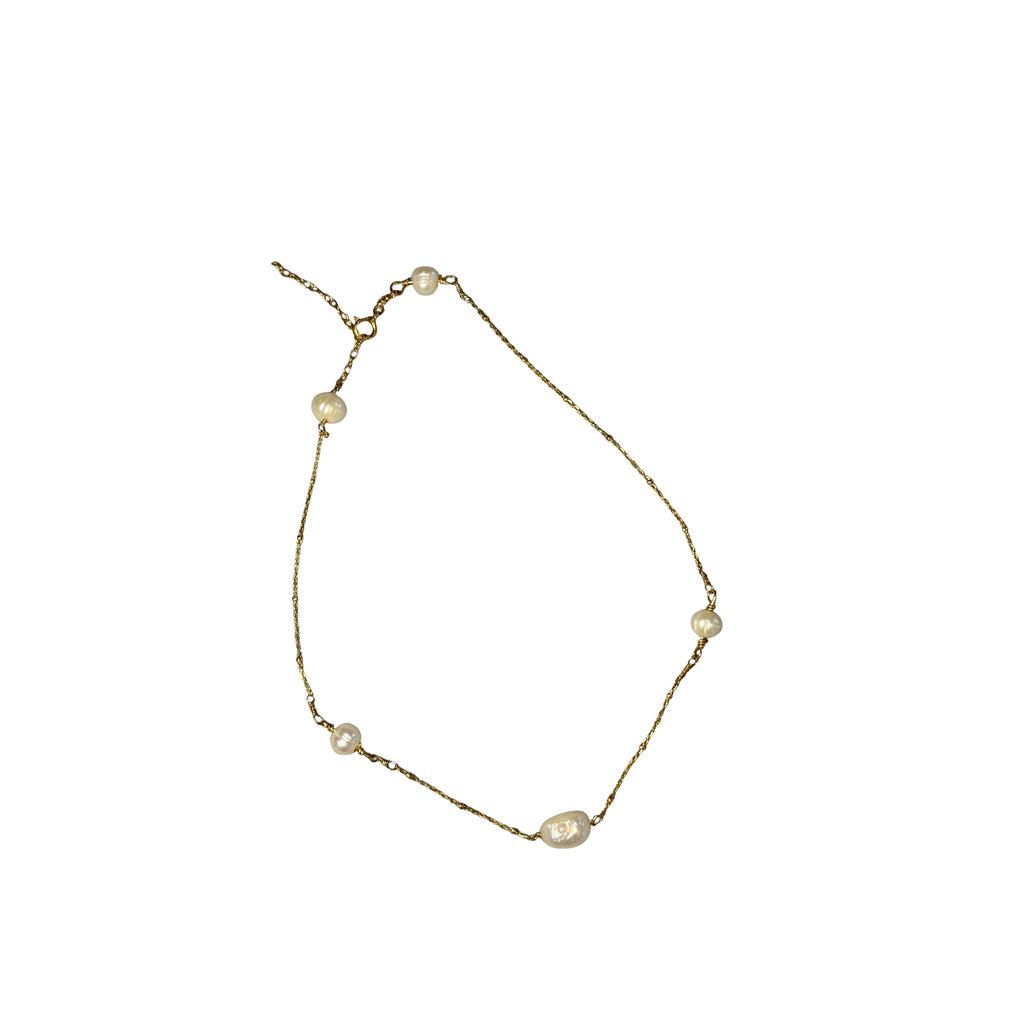 14K Gold Filled Necklace with Pearls.