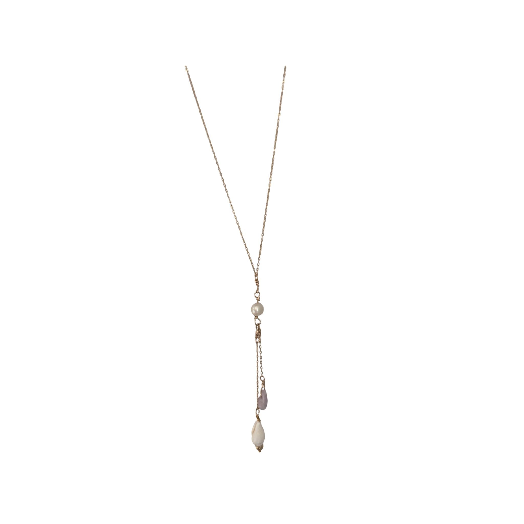 14 Gold Filled Drop Pearl Necklace