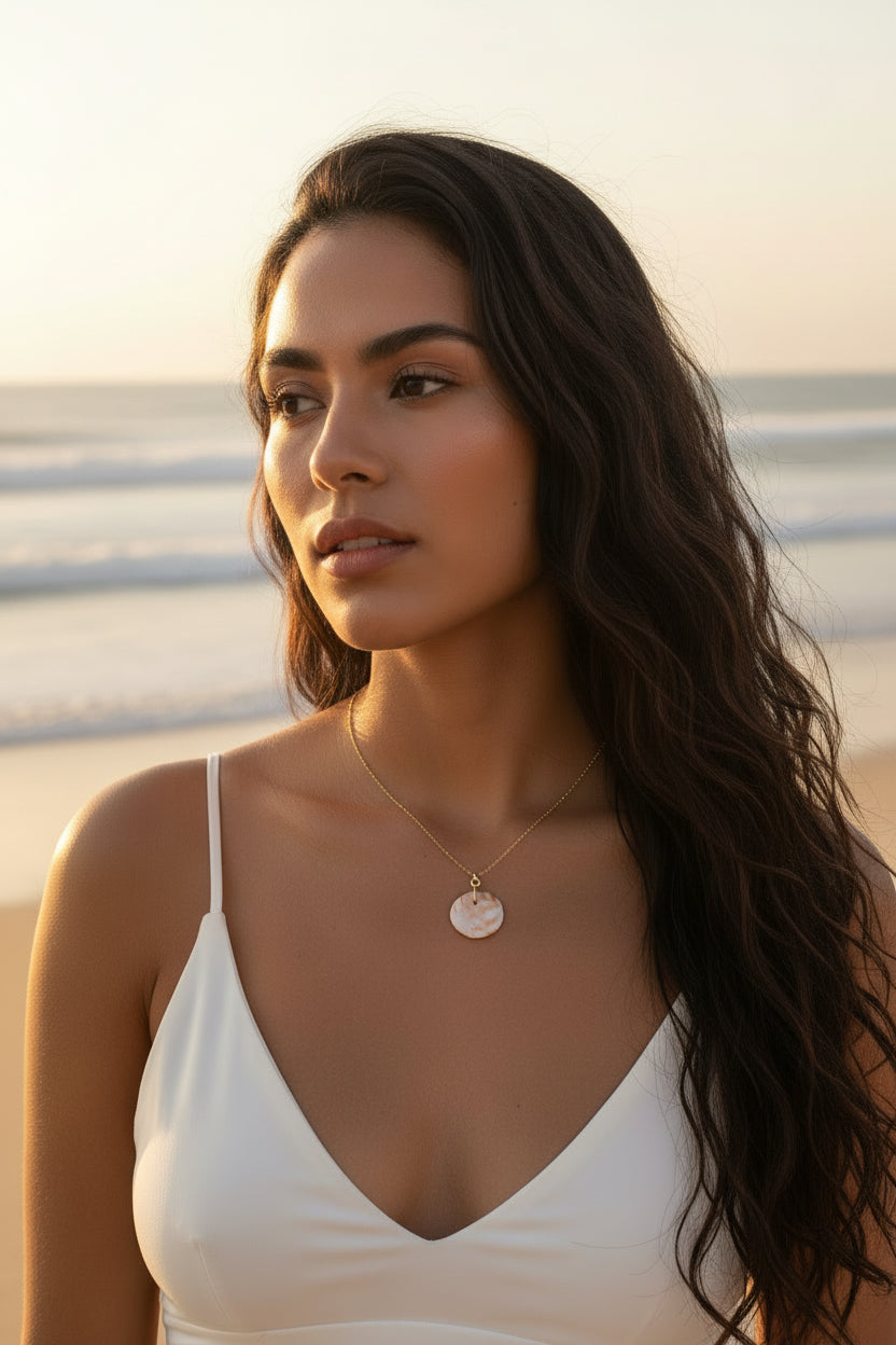 14K Gold Filled Necklace with shell pendant