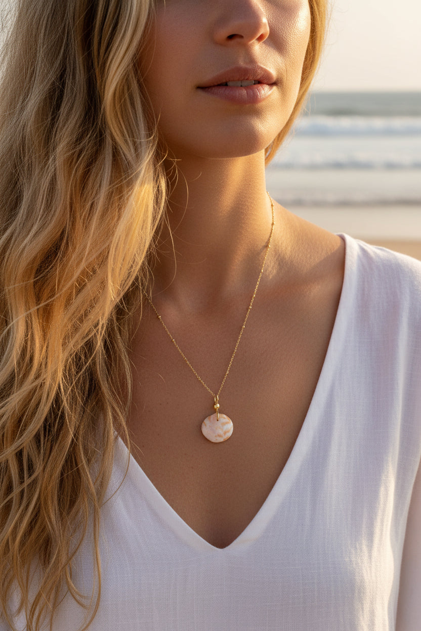 14K Gold Filled Necklace with shell pendant
