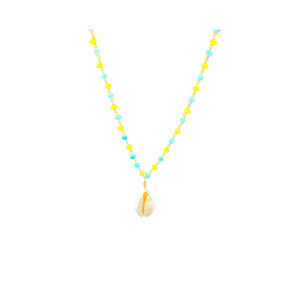 Faceted Beach necklace with Cowrie shell
