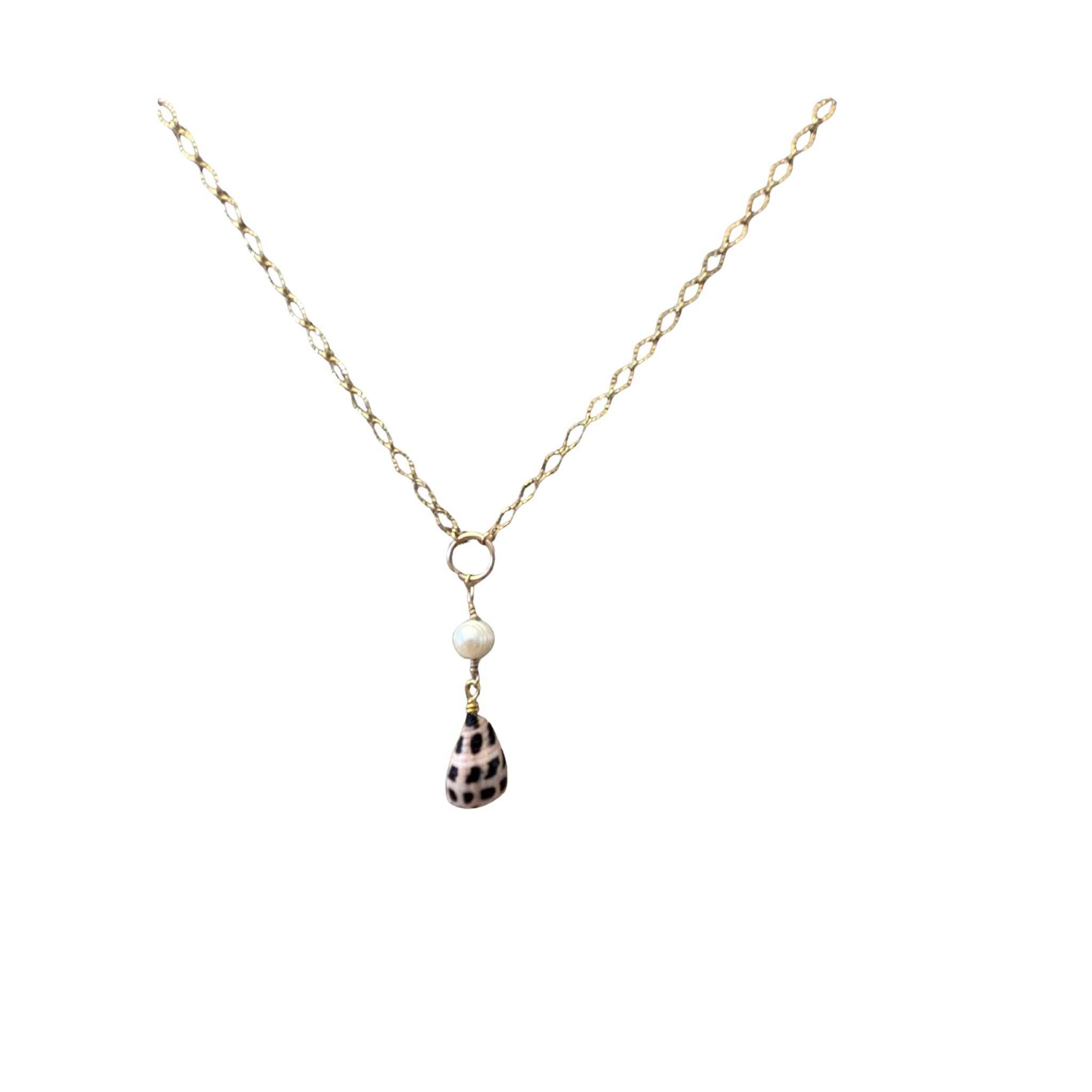 Gold Filled Cone Shell Drop Necklace