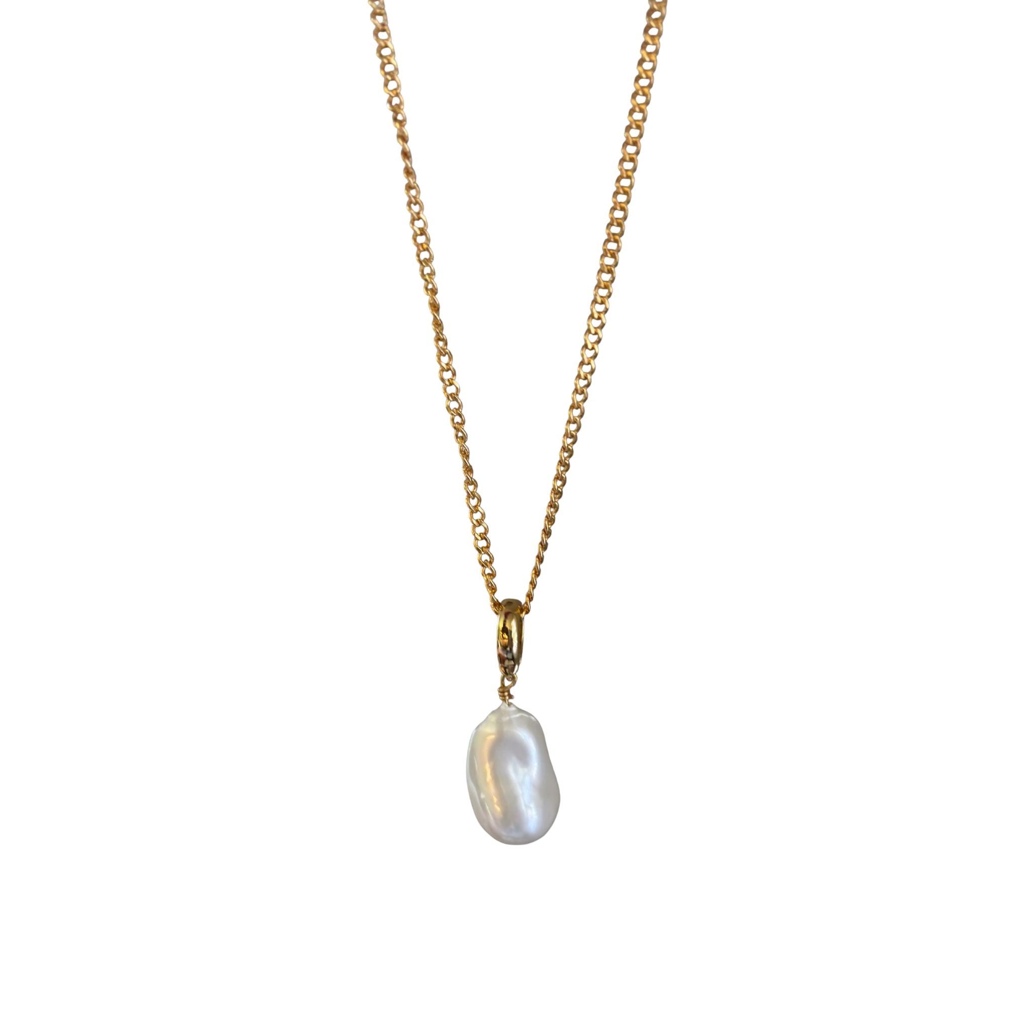 14K Gold filled  necklace w/  pearl pendant