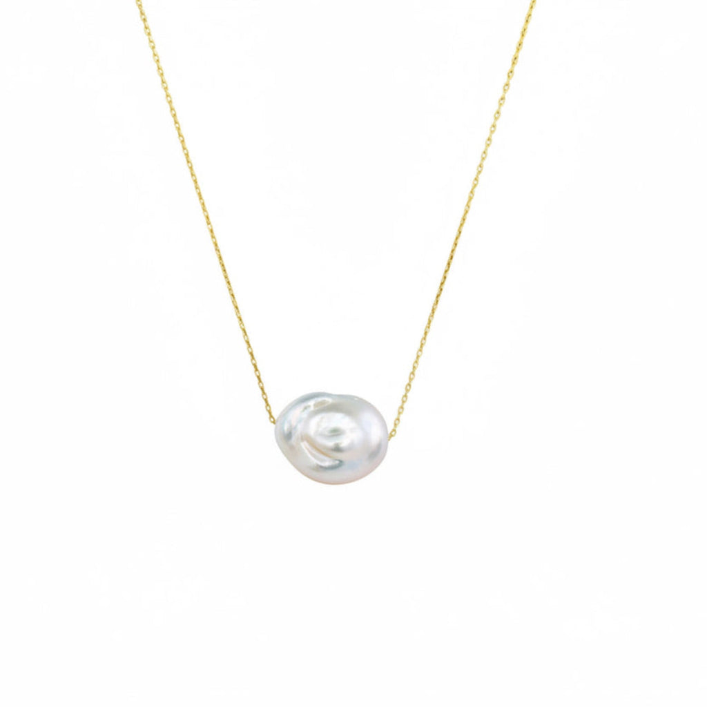 14K Gold Filled Necklace w/ Baroque Pearl