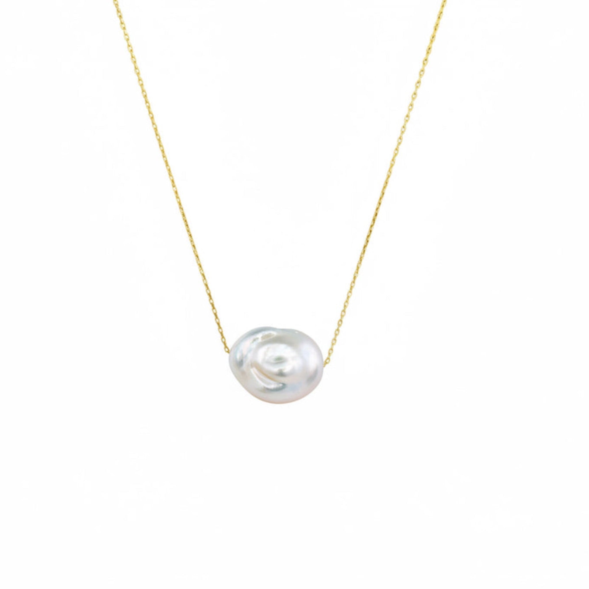 14K Gold Filled Necklace w/ Baroque Pearl