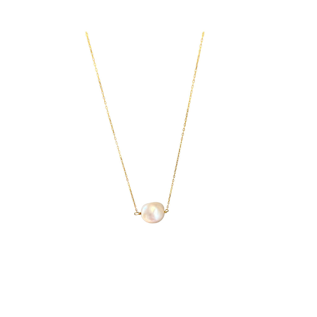 14K Gold Filled necklace with single pearl