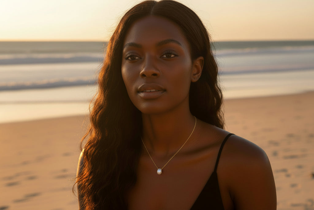 14K Gold Filled necklace with single pearl
