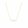 14k Gold Filled necklace with three small pearls