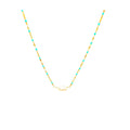 14K Gold plated necklace with enamel turquoise beads and single pearl