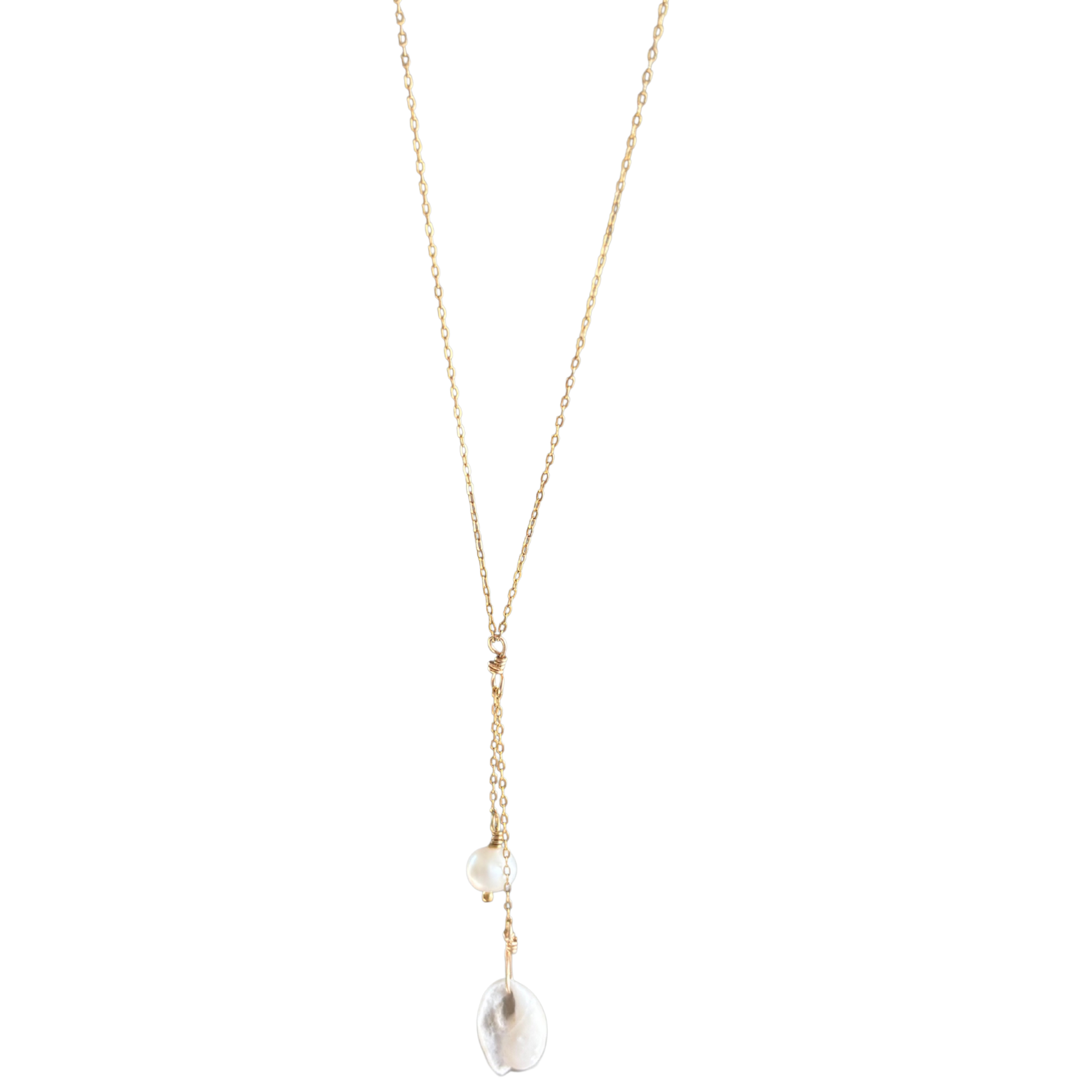 14k Gold Filled Drop Cowrie  Necklace